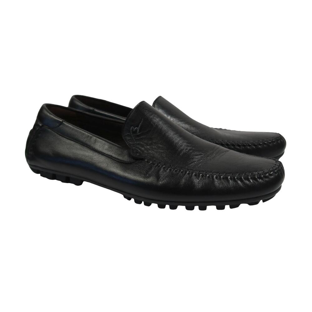 Bacco Bucci Men’s Driving Loafers Black Leather Size 11